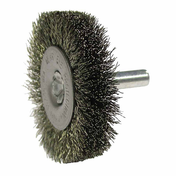 Crimped Wire Radial Wheel Brush, 2 in D, .008 Stainless Steel Wire 804-17974