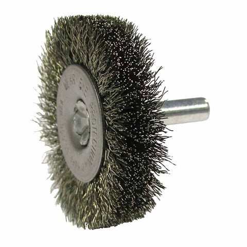 Crimped Wire Radial Wheel Brush, 2 in D, .008 Stainless Steel Wire 804-17974