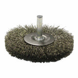 Crimped Wire Radial Wheel Brush, 4 in D, .008 Stainless Steel Wire 804-17981