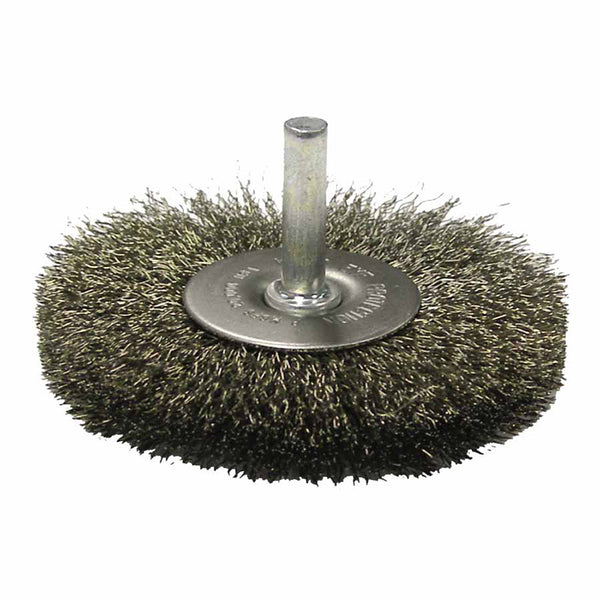 Crimped Wire Radial Wheel Brush, 4 in D, .008 Stainless Steel Wire 804-17981