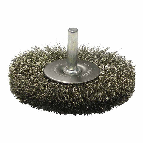 Crimped Wire Radial Wheel Brush, 4 in D, .008 Stainless Steel Wire 804-17981