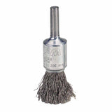 Crimped Wire Solid End Brush, Steel, 1/2 in dia x 0.006 in Wire, 25000 RPM 804-10001