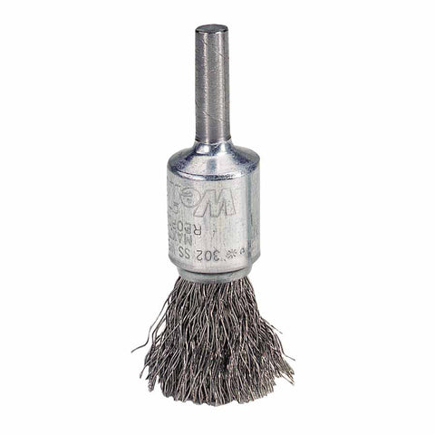 Crimped Wire Solid End Brush, Steel, 1/2 in dia x 0.006 in Wire, 25000 RPM 804-10001