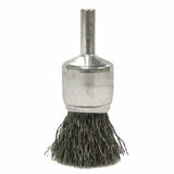 Crimped Wire Solid End Brush, Steel, 3/4 in dia x 0.006 in Wire, 22000 RPM 804-10005