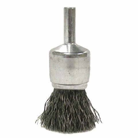 Crimped Wire Solid End Brush, Steel, 3/4 in dia x 0.006 in Wire, 22000 RPM 804-10005