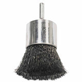 Crimped Wire Solid End Brush, Steel, 1 in dia x 0.006 in Wire, 22000 RPM 804-10009