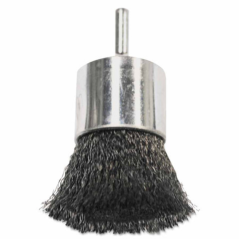 Crimped Wire Solid End Brush, Steel, 1 in dia x 0.006 in Wire, 22000 RPM 804-10009