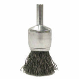 Crimped Wire Solid End Brush, Stainless Steel, 22,000 RPM, 3/4 in x 0.006 in 804-10017