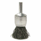 Crimped Wire Solid End Brushes, Steel, 22,000 rpm, 3/4" x 0.014" 804-10007