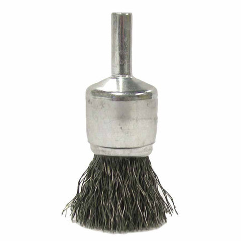 Crimped Wire Solid End Brushes, Steel, 22,000 rpm, 3/4" x 0.014" 804-10007