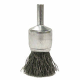 Crimped Wire Solid End Brushes, Steel, 22,000 rpm, 3/4" x 0.02" 804-10008