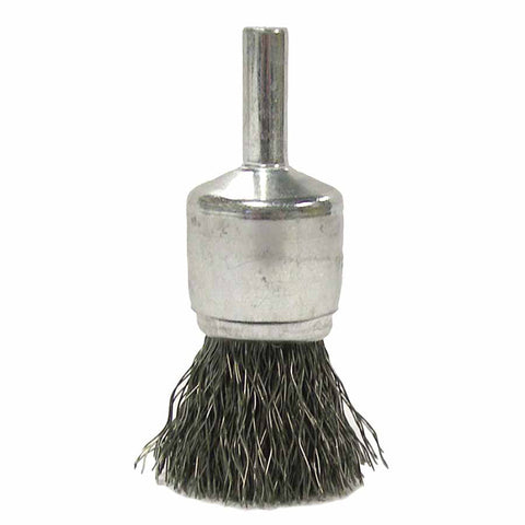 Crimped Wire Solid End Brush, Stainless Steel, 3/4 in dia x 0.0104 in Wire, 22000 RPM 804-10018