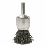 Crimped Wire Solid End Brushes, Stainless Steel, 22,000 rpm, 3/4" x 0.014" 804-10019