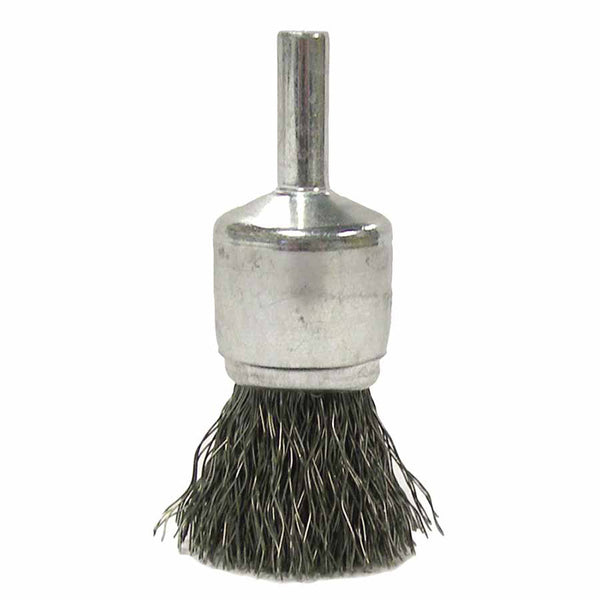 Crimped Wire Solid End Brushes, Stainless Steel, 22,000 rpm, 3/4" x 0.014" 804-10019