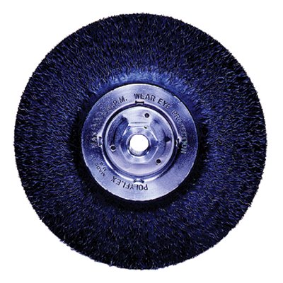 Crimped Wire Wheel, 7 in D x 3/16 in W, .014 in Steel Wire, 9,000 rpm 804-35216