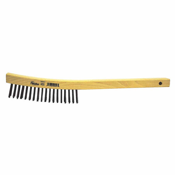 Curved Handle Scratch Brushes, 14 in L, 4 X 18 Rows, Steel Wire, Wood Handle 804-44056