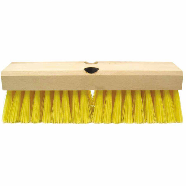 Deck Scrub Brush, 10 in Hardwood Block, 2 in Trim, Polypropylene Fill 804-44434
