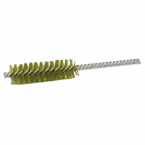 Double-Spiral Double-Stem Power Tube Brush, 1 in, .006 Brass, 2-1/2 in B.L. (DS-1) 804-21218