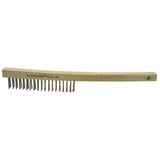 Economy Scratch Brushes, 3 X 19 Rows, Wire, Curved Hardwood Handle 804-25154