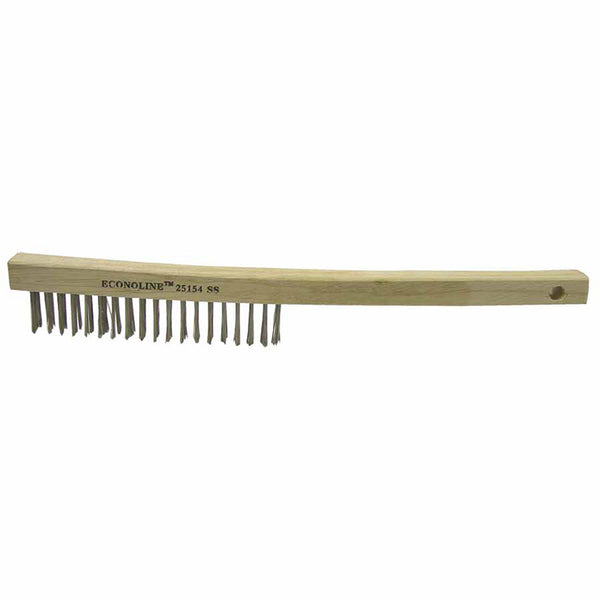 Economy Scratch Brushes, 3 X 19 Rows, Wire, Curved Hardwood Handle 804-25154