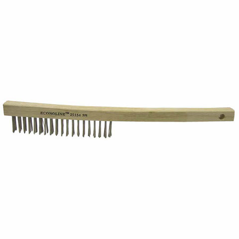Economy Scratch Brushes, 3 X 19 Rows, Wire, Curved Hardwood Handle 804-25154