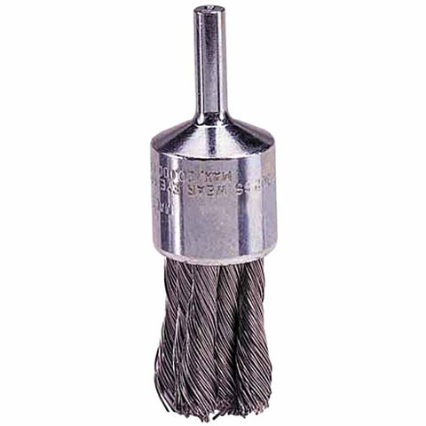 Knot Wire End Brush, Stainless Steel Bristles, 3/4 in Brush dia x 0.020 in Wire, 25000 RPM, 1 EA/EA 804-10030