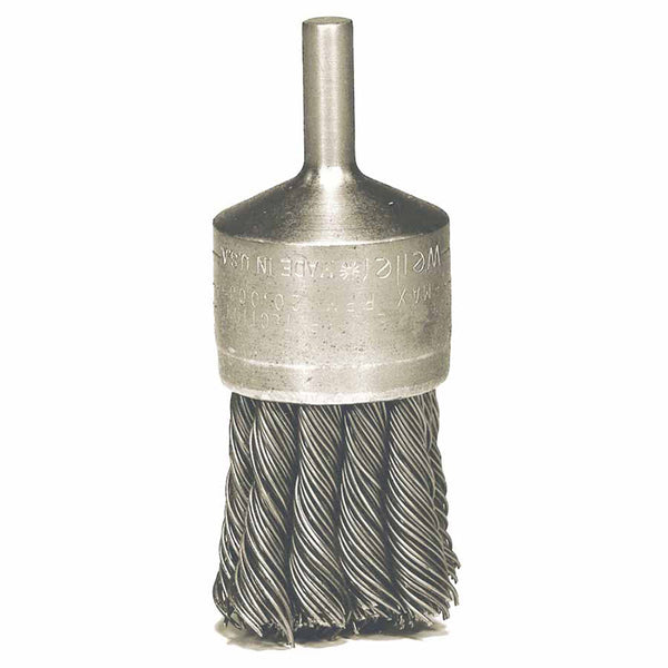 Knot Wire End Brush, Steel Bristles, 1-1/8 in Brush dia x 0.006 in Wire, 20000 RPM, 1 EA/EA 804-10141