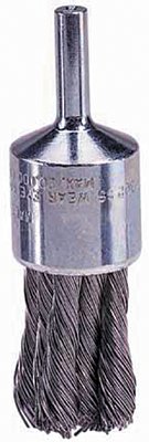 Knot Wire End Brush, Steel Bristles, 1/2 in Brush dia x 0.0104 in Wire, 20000 RPM, 1 EA/EA 804-10208