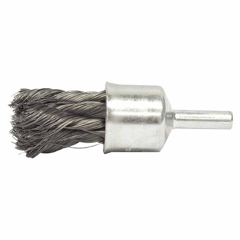 Knot Wire End Brush, Steel Bristles, 1/2 in Brush dia x 0.014 in Wire, 20000 RPM, 1 EA/EA 804-10217