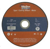 Wolverine AO Flat Type 1 Cutting Wheel, 6 in dia, 0.040 in Thick, 7/8 in Arbor, 60 Grit 804-56282