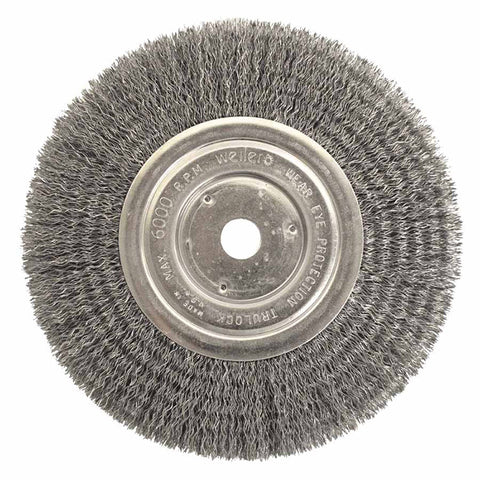 Medium-Face Crimped Wire Wheel, 7 in D x 3/4 in W, .014 in Steel Wire, 6,000 rpm 804-02335