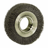 Medium-Face Crimped Wire Wheel, 6 in D x 1 in W, .0118 in Steel Wire, 6,000 rpm 804-06070