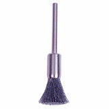 Miniature Stem-Mounted End Brush, Stainless Steel, 5/16 in dia x 0.005 in Wire, 25000 RPM 804-26114