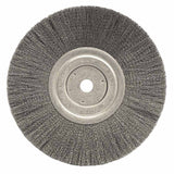 Narrow Face Crimped Wire Wheel, 8 in dia x 3/4 in W Face, 0.014 in Steel Wire, 6000 RPM 804-01175