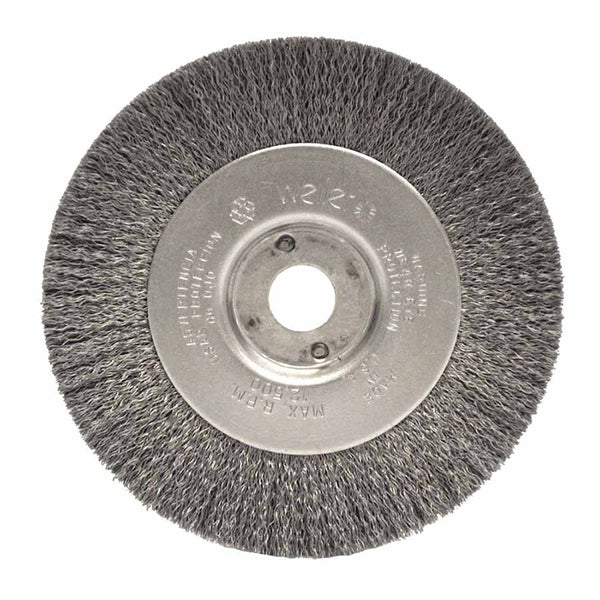 Narrow Face Crimped Wire Wheel, 4 in D x 1/2 in W, .014 in Steel, 6,000 rpm 804-00144