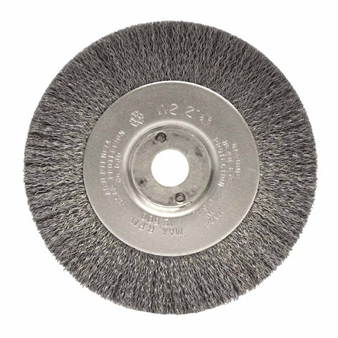 Narrow Face Crimped Wire Wheel, 4 in D x 1/2 in W, .014 in Steel, 6,000 rpm 804-00144