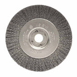 Narrow Face Crimped Wire Wheel, 4 in dia x 1/2 in W Face, 0.006 in Stainless Steel Wire, 12500 RPM 804-00154