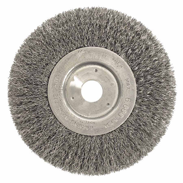 Narrow Face Crimped Wire Wheel, 6 in D, .0118 Steel Wire 804-01068