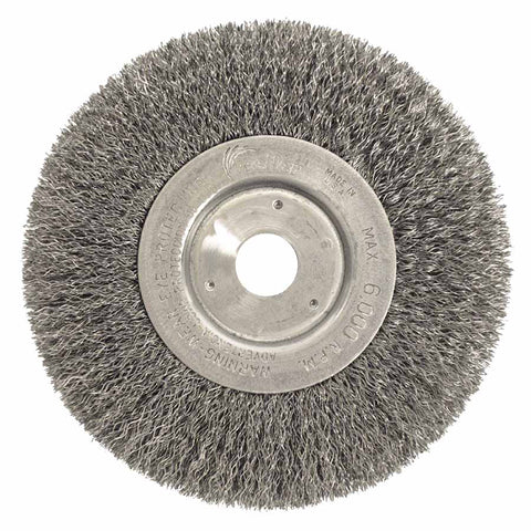 Narrow Face Crimped Wire Wheel, 6 in D, .0118 Steel Wire 804-01068