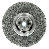 Narrow Face Crimped Wire Wheel, 6 in D x 3/4 W, .014 in Steel Wire, 6,000 rpm 804-01075P