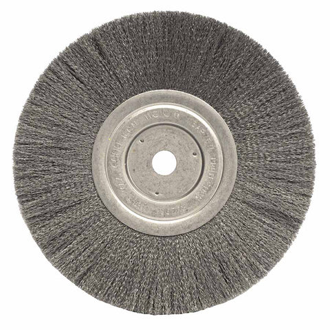 Narrow Face Crimped Wire Wheel, 8 in dia x 3/4 in W, 0.0118 Steel Wire, 6000 rpm 804-01165