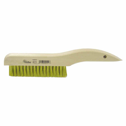 Plater's Brushes, 10 in L, 4 X 18 Rows, Brass Wire, Curved Wood Handle 804-44119