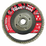 Saber Tooth Ceramic Flap Disc, 4-1/2 in, 40 Grit, 5/8 in Arbor, 13,000 RPM 804-50105