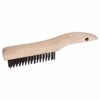 Shoe Handle Scratch Brushes, 10 in, 2X17 Rows, Stainless Steel Wire, Wood Handle 804-44062