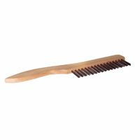 Shoe Handle Scratch Brush, 10 in, 1X17 Rows, SS Wire Bristle, Shoe Wood Handle 804-44235