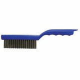 Shoe Handle Scratch Brush, 11 in, 4 x 16 Rows, Stainless Steel Wire, Plastic Handle 804-44299
