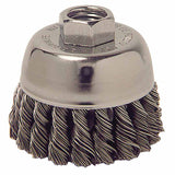 Single Row Heavy-Duty Knot Wire Cup Brush, 2-3/4 dia, 0.014 Steel wire, Display Pack 804-13025