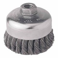 Single Row Heavy-Duty Knot Wire Cup Brush, 4 in Dia., Cable Twist, .023 Steel 804-12206