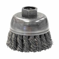 Single Row Heavy-Duty Knot Wire Cup Brush, 2 3/4 in Dia., 3/8-24 UNF, .02 Steel 804-13284