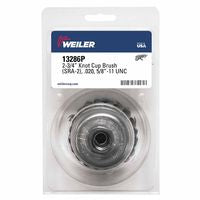 Single Row Heavy-Duty Knot Wire Cup Brush, 2 3/4 in Dia., 5/8-11 UNC, .020 Steel 804-13286P